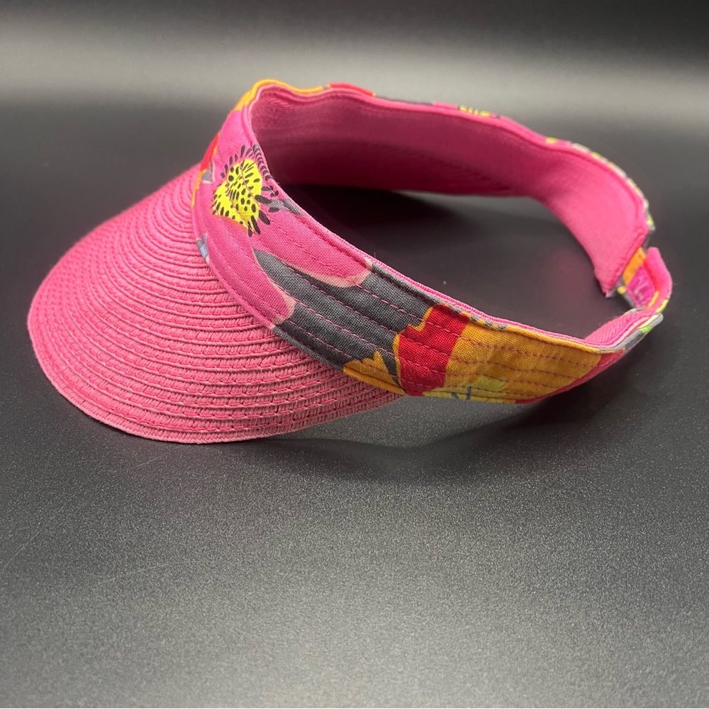 Vera Bradley Women Lilli Bell Retired Print Pink Floral Sun Visor Adjustable EUC